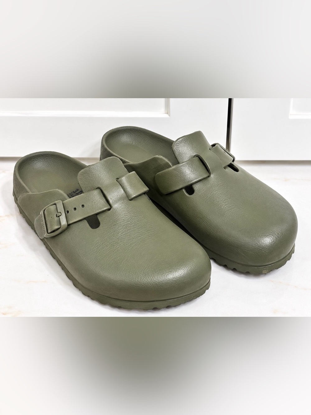 Birkenstock Boston EVA Clogs Olive Green Khaki Waterproof Size 37 Women’s 6